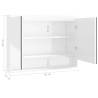 Stylish Bathroom Mirror Cabinet 80x15x60 cm - Shining White