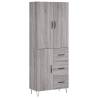 Stylish Highboard Grey Sonoma - 69.5x34x180 cm | HIPO Market