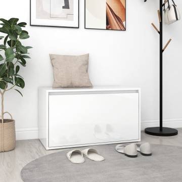 Stylish High Gloss White Hall Bench – 80x40x45 cm