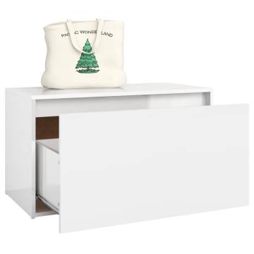 Stylish High Gloss White Hall Bench – 80x40x45 cm