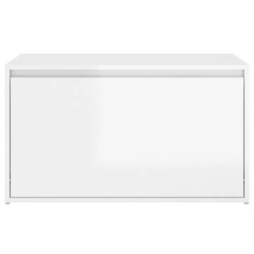 Stylish High Gloss White Hall Bench – 80x40x45 cm