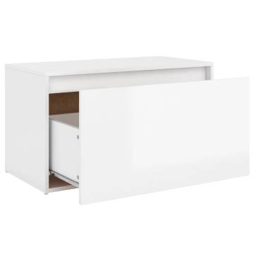 Stylish High Gloss White Hall Bench – 80x40x45 cm