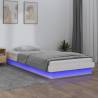 LED Bed Frame White 90x200 cm Solid Wood Colour white Size 90 x 200 cm 