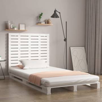 Wall Headboard White 141x3x91.5 cm Solid Wood Pine | HipoMarket