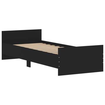 Black Bed Frame 75x190 cm | Durable Engineered Wood Design