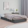 Bed Frame Grey 135x190 cm Double Solid Wood Colour grey Size 135 x 190 cm 