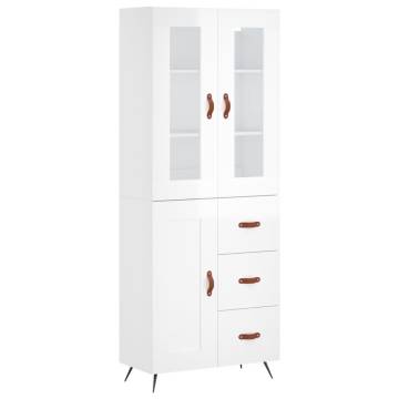 Highboard High Gloss White - Stylish Storage Solution