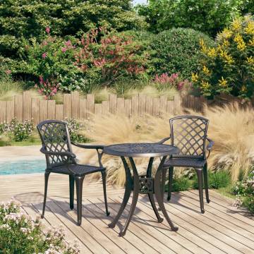 3 Piece Bistro Set - Elegant Cast Aluminium in Black