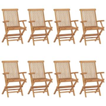 8 pcs Solid Teak Wood Garden Chairs - Durable & Stylish