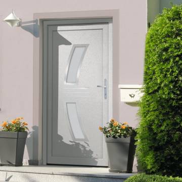 Front Door White 108x208 cm PVC - Elegant & Secure Entrance