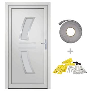 Front Door White 108x208 cm PVC - Elegant & Secure Entrance