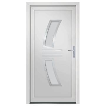 Front Door White 108x208 cm PVC - Elegant & Secure Entrance