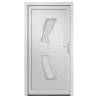 Front Door White 108x208 cm PVC - Elegant & Secure Entrance