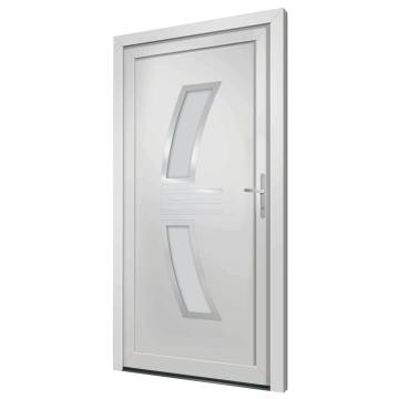 Front Door White 108x208 cm PVC - Elegant & Secure Entrance