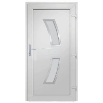 Front Door White 108x208 cm PVC - Elegant & Secure Entrance