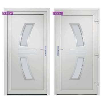 Front Door White 108x208 cm PVC - Elegant & Secure Entrance