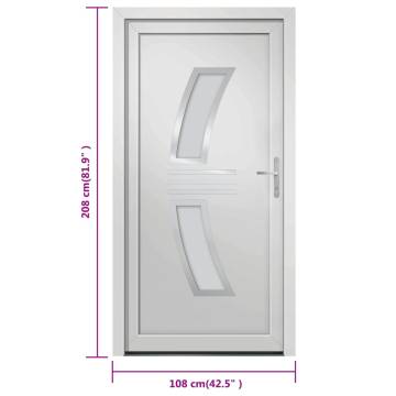 Front Door White 108x208 cm PVC - Elegant & Secure Entrance