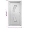 Front Door White 108x208 cm PVC - Elegant & Secure Entrance