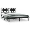 Black Solid Wood Pine Bed Frame 200x200 cm | HipoMarket