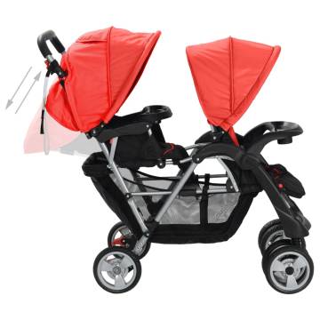 Tandem Stroller Steel Red and Black - Comfortable & Durable