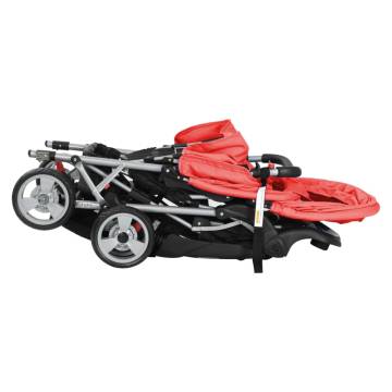 Tandem Stroller Steel Red and Black - Comfortable & Durable