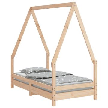 Kids Bed Frame 70x140 cm in Solid Pine - Fun & Sturdy Design