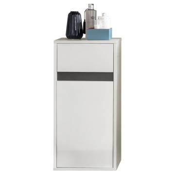 Trendteam Sol White Storage Wall Cabinet with Drawer - Stylish & Funct