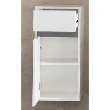 Trendteam Sol White Storage Wall Cabinet with Drawer - Stylish & Funct