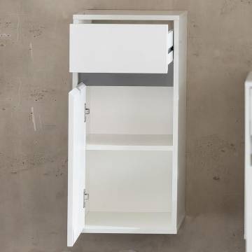 Trendteam Sol White Storage Wall Cabinet with Drawer - Stylish & Funct