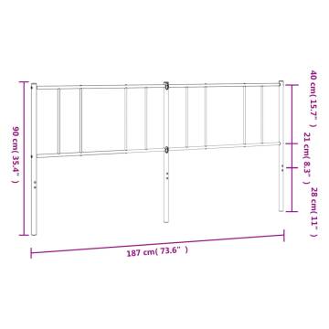 Stylish White Metal Headboard 180 cm for Your Bedroom