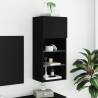 Stylish Black TV Cabinet with LED Lights - 40.5x30x90 cm