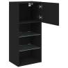 Stylish Black TV Cabinet with LED Lights - 40.5x30x90 cm