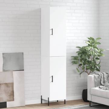 Stylish Highboard White 34.5x34x180 cm - Durable & Elegant