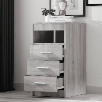 Stylish Grey Sonoma Drawer Cabinet - Compact Storage Solution