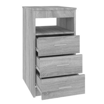 Stylish Grey Sonoma Drawer Cabinet - Compact Storage Solution