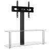 Corner TV Stand for 32-70 Inch TVs - Black & Silver 2-Tier Design