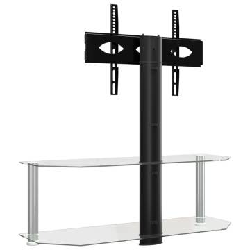 Corner TV Stand for 32-70 Inch TVs - Black & Silver 2-Tier Design