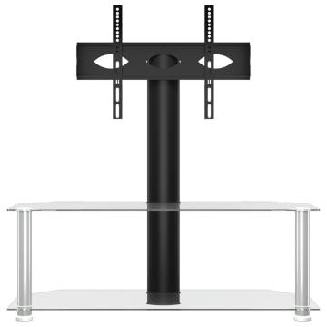 Corner TV Stand for 32-70 Inch TVs - Black & Silver 2-Tier Design