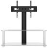 Corner TV Stand for 32-70 Inch TVs - Black & Silver 2-Tier Design