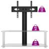 Corner TV Stand for 32-70 Inch TVs - Black & Silver 2-Tier Design