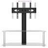 Corner TV Stand for 32-70 Inch TVs - Black & Silver 2-Tier Design