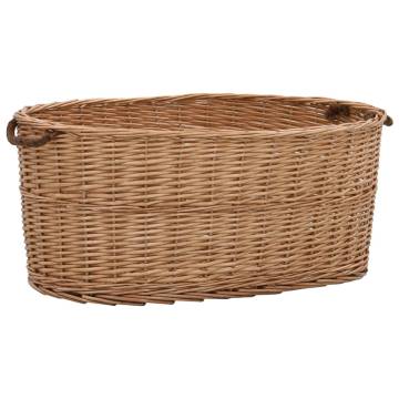 Natural Willow Firewood Basket with Handles - 78x54x34 cm