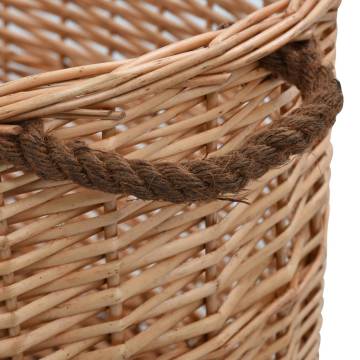 Natural Willow Firewood Basket with Handles - 78x54x34 cm