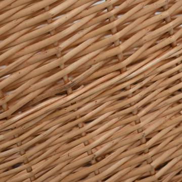 Natural Willow Firewood Basket with Handles - 78x54x34 cm