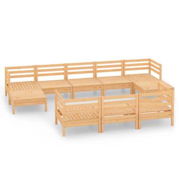 10 Piece Garden Lounge Set - Solid Wood Pine | HiPo Market