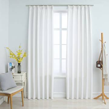 Elegant Off White Blackout Curtains with Hooks - 140x225 cm