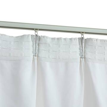 Elegant Off White Blackout Curtains with Hooks - 140x225 cm