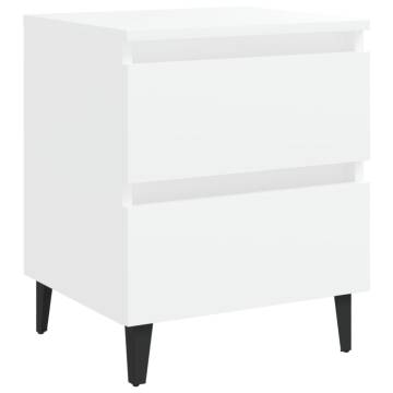 Stylish Bed Cabinet in White - 40x35x50 cm Engineered Wood