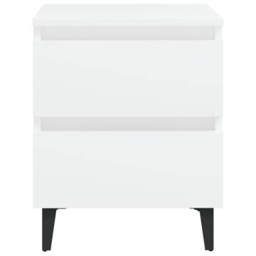 Stylish Bed Cabinet in White - 40x35x50 cm Engineered Wood