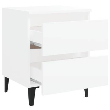 Stylish Bed Cabinet in White - 40x35x50 cm Engineered Wood